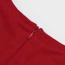 CHARTOU Women's Summer Sleeveless Mini Dress Cotton Linen V Neck Cinched A Line Slim Tank Short Dress (Medium, Red)