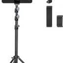 Large Screen Teleprompter Holder for Tablet & Phone with 70.8" Extendable Tripod, Dual Device Design, Compatible with iPad/iPhone/Samsung and More. Perfect for Live Streaming/Video Recording