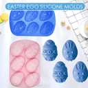 Easter Chocolate Molds Silicone Large, 3.5" Easter Egg Molds for Chocolate Baking Soap Gummy Candy Resin Wax Melts Ice Cube Jelly