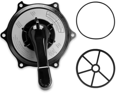 YEHERIT SPX0710XBA17 Key Cover and Handle Assembly with Gasket and O-Ring Compatible with Hayward SP0710, SP0710X, SP0711, SP0712 1-1/2" Vari-Flo Multiport Valves, Black
