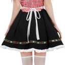 Traditional German Dirndl Dress, Oktoberfest Beer Festival Costume, Bavarian Carnival Halloween Women's Outfit (Medium, Red)