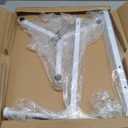 Blulu Heavy Duty Adjustable Shopping Bag Rack Metal Rack for Retail Store Chrome Handbag Display Stand for Trade Show Boutique Small Business, 45 Inch(1 Pcs,White)