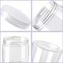 20 Pack 4oz Clear Plastic Jars with Lids,115ml Wide-Mouth Refillable Storage Containers,Empty Round Containers for Candy,Beads,Lotion,Slime Making and Food Storage