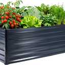 Galvalume Raised Garden Bed 8x4x1.95FT3X Rust Resistant Aluminum-Zinc Steel,466 Gallon Extra Deep Metal Planter Box, Heavy Duty Outdoor Vegetable Garden Bed for Tomatoes, Potatoes & Root Crops