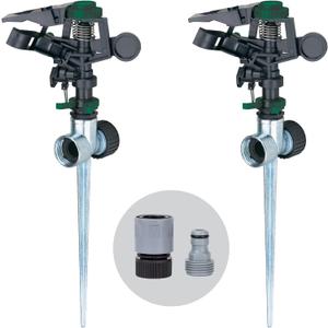 Melnor 65176AMZ Pulsating Sprinkler Dual Pack with Metal Spike