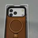 for iPhone 17 Pro Max Leather Case with Stand, Anti-Slip Grip Ring, Fits for MagSafe (Brown, IP17 Pro Max-6.9inch)