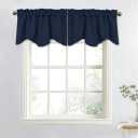 NICETOWN Navy Valance for Window - Thermal Insulated Light Reducing Window Treatment Tier for Bathroom/Bay Window/Bedroom/Thanksgiving (Single Panel, W52 x L18)