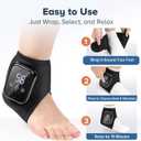 Cordless Foot Massager for Neuropathy, Foot Renew Massager, Ankle Massager for Pain Relief, HSA Eligible FSA, Ankle Heating Pad with Massage, Foot Heating Pad, Black