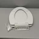 Mayfair Ashton Easy to Clean Single Hinge Toilet Seat, Modern Slow Close Wood Toilet Seat, Made in USA, Elongated, White