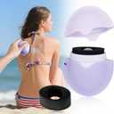 2 x Sunscreen Applicator for Kids with Replaceable Body Sunblock Lotion Sponge 1.86oz Sunscreen Sponge Applicator Refillable Portable Silicone Washable for Kids Women Adults Family Travel Size (Purple)