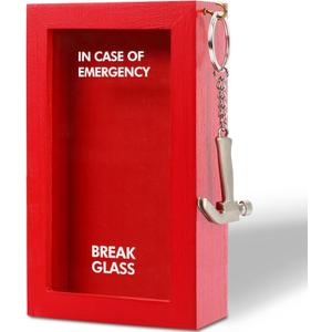 Funny Office Emergency Box w/Hammer, Break in Case of Emergency Box, DIY Stress Relief Gag Gift for Coworker, Desk Decor & White Elephant Gift for Friends, Coworkers & Family, Money Gift Idea