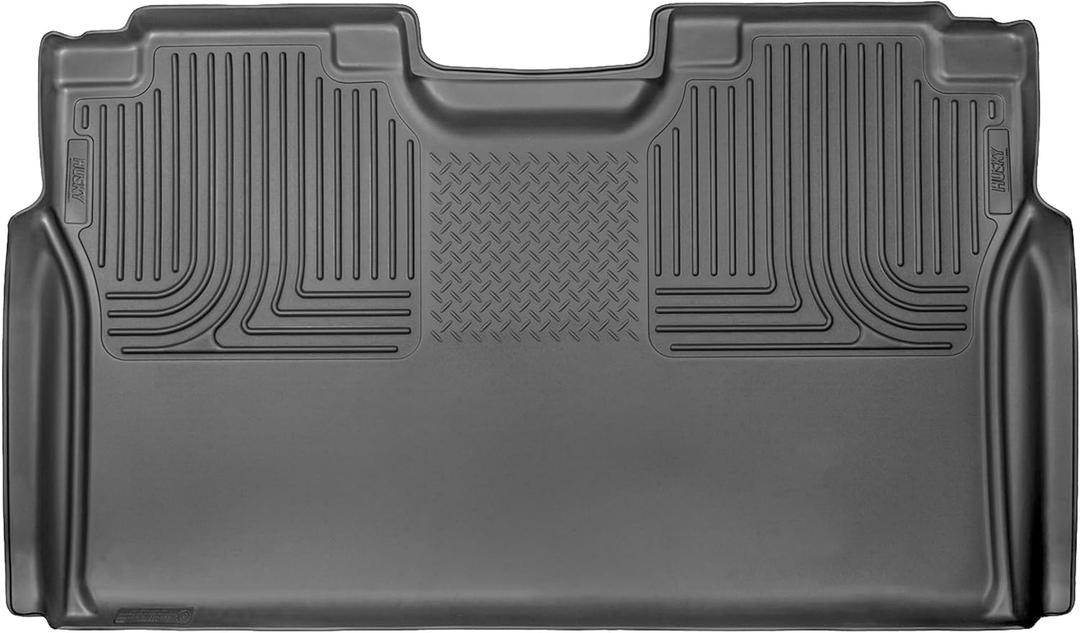 Husky Liners Weatherbeater Floor Mats | Fits 2015-2026 Ford F-150, 22-25 Lightning, SuperCrew (Crew Cab) w/Out Underseat Storage | 2nd Row, 1-pc Black - 19371