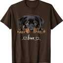 Cute Dog Graphic Love Rottweiler Puppy Dog T-Shirt Brown S