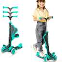 3 Wheel Scooter for Kids with Foldable Seat, Adjustable Handlebar Height, Lean-to-Steer Ride On Toy for Kids Ages 2+, Light-Up LED Wheels, Wide Anti Slip Deck, Indoor & Outdoor Use