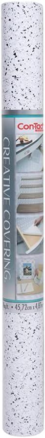Con-Tact Brand Creative Covering, Self-Adhesive Shelf Liner, Multi-Purpose Vinyl Roll, Easy to Use and Apply, 18'' x 16', Granite Black and White