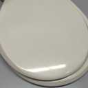 Mayfair Cassel Slow Close Toilet Seat, Easy Clean, Non Slip Premium Wood Seat, Easy Install, Made in USA, Round, Bone