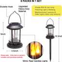 Beautyard 6 Packs Outdoor Solar Candles Lights Flickering Decorative Lantern Stake Lighting for Garden, Backyard, Lawn, Pathway, Patio Accessories and Decor ( Small 6 Pack , Black )
