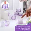 Domensi 60 Pcs 1oz Glass Jars with Lids Bulk Salve Tins Winter Cream Container Small Glass Cosmetic Jars for Travel Lip Balm with Inner Liners for Lotion Sample Cream(Light Purple, White Lids)
