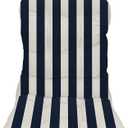 RSH DECOR: Tufted Adirondack Chair Cushion | 42.5 x 21 | All-Weather Spun Fabric | Water and Fade-Resistant | Outdoor Cushion for Patio Furniture | Navy & White Stripe