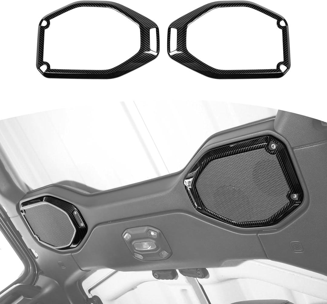 RT-TCZ for Wrangler JL Top Roof Speaker Cover Trim Carbon Fiber for Jeep Wrangler JL JLU Gladiator JT 2018-2023 Carbon Fiber Interior Accessories 2pcs