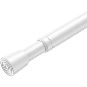 AIZESI Spring Tension Curtain Rod 32 to 58 inch Adjustable Curtain Rods No Drilling Expandable Spring Loaded Curtain Rod for Windows Doors, White