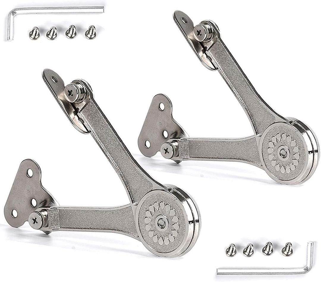 Heavy Duty Lid Stay Hinges Folding Lid Support Hinge,Perfect for Cabinet,Closet,Wardrobe or Toybox 110 Degree (Heavy Duty Style 1 Pair)