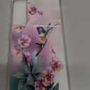 OOK Clear Case Compatible with Samsung Galaxy S21 Plus 5G, Pink Hummingbird Pattern Flexible TPU Shockproof Anti-Scratch Bumper Transparent Cover for Galaxy S21 Plus 5G with Ring Kickstand