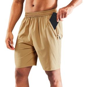 MIER Men's 7 Inch Athletic Shorts with 3 Zipper Pockets, Dry Fit | Quick-Dry Exercise Apparel for Workout, Running, Gym and Hiking, Lightweight, Elastic Waist, Recycled Polyester Fabric (XS)