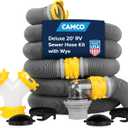 Camco Deluxe 20' Sewer Hose Kit with Swivel Fittings and Wye Connector - Ready To Use Kit Complete with Sewer Wye and Elbow Fittings, Hoses, and Storage Caps (39666)