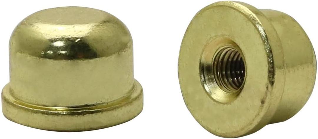 2Pcs Solid Lamp Finials Caps Tapped of Tops for Lamp Shade Holder Harp Lamp Finial Knob Lamp Accessories, Gold