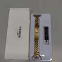 OMIU Thin Band Compatible with Apple Watch 40mm 38mm 41mm 42mm 44mm 45mm 49mm, Premium Stainless Steel Metal Replacement Adjustable Wristband Strap for iWatch Ultra SE Series 9/8/7/6/5/4/3/2/1 Women (Gold)