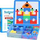 ZOZOPLAY Kids Toys Mosaic Puzzle,490Pcs Building Blocks,Educational Toys with 6 Assembly Drawing,STEM Toys for 4+ Year Old(Small Cube)