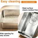 Low Side Stainless Steel Cat Litter Box, Non-Stick Metal Pet Pan