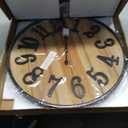 Large Wall Clock 20IN, Silent Metal Wood Style Wall Clocks Battery Operated for Living Room Decor, Farmhouse Big wall Clock, Outdoor