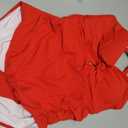 OQQ Women’s One Piece Swimsuit Tummy Control V Neck Twist Front Bathing Suit Cutout Full Coverage Slimming Swimwear (Red, L)
