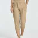 Real Essentials 3 Pack: Women's Ribbed Capri Jogger Lounge Sweatpants with Pockets Yoga Workout (S)