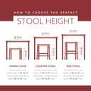 Linon Natural Barstool with Round Seat, 24-Inch