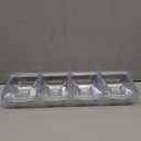Plasticpro 4 Sectional Rectangle Plastic Disposable Serving Tray/Platter 5 X 16 Clear Pack of 4