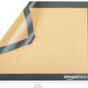 Amazon Basics Silicone Rectangular Baking Mat, Non-Stick Reusable Oven Bakeware, 16.5" x 11.6", New Beige/Gray, Pack of 2