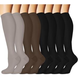 Graduated Copper Compression Socks for Men & Women Circulation 8 Pairs 15-20mmHg - Best for Running Athletic Cycling (Large-X-Large, 19 Assorted)