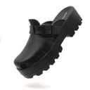 Meetinspace Platform Clogs for Women Stylish Mules Clogs with Thick Sole Quick Drying Comfortable Slip On Sandals with Adjustable Strap (Black) Size 6