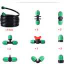 52 FT 1/2PVC Garden Irrigation Tubing HoseOD:16mm,ID:12mm),1/2 inch Drip Irrigation Tubing Main Line Hose Tube with Drip Irrigation Fitting Connector for Garden Watering Drip Irrigation System