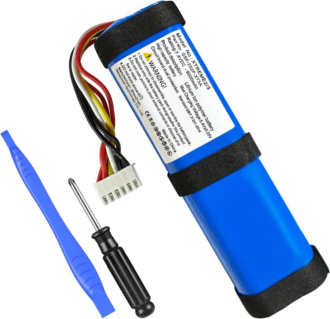 Battery for Xtreme 2, 2025 Upgrade High Capacity 7.4V 9000mAh Li-Polymer Battery Replacement Compatible with Xtreme 2, Xtreme 3 Waterproof Bluetooth Speaker, (Part No: GSP-2S2P-XT3A)