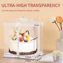 JCD 10inch Large Transparent Cake Box,6 Pcs Clear Cake Boxes with Ribbon,10x10x9inch,Suitable for 8" or 9" cakes, Tall Cake Carrier for Display and Gift Packaging(Clear Lid, 10 * 10 * 9inch/6Pcs)