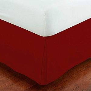 Fancy Collection Easy Care Bed Skirt Microfiber Drop Bed Skirt Solid New (Red, Twin)
