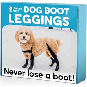 Updated Version - 100% Waterproof Dog Boots with Leggings  Stay-On Paw Protectors with Chest Strap for Rain & Snow, Anti-Slip Traction, Adjustable Fit, Machine Washable (Small, Black)