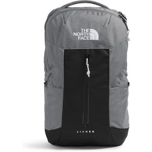 The North Face Lichen Daypack - Everyday Commuter Backpack, Laptop Sleeve, Water Bottle Pockets, Center Front Pouch, Smoked Pearl Dark Heather/TNF Black, One Size