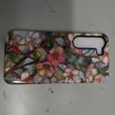 Case for Samsung Galaxy S23, Hybrid Heavy Duty 2 in 1 Full Body Rugged Shockproof Protection Glossy Case for Samsung Galaxy S23 Wildflower Stained Glass Garden