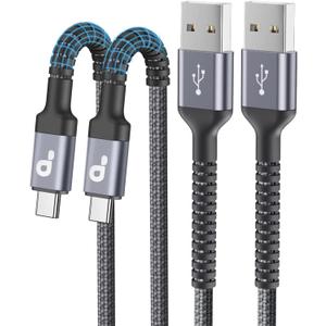 USB C Cable 10FT, 2Pack Long USB A to USB C Charger Cable, Type C Cable 3A Fast Charging Upgraded Extra Durable Braided USBC Cord Compatible with iPhone 17/16 15 Pro Max/Samsung Galaxy S23/LG and More