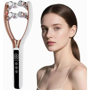 CXGRISE Wireless Facial Massager, 3D Roller Electric Facial Roller, Rechargeable V-Shape Sculpting & Puffiness Relief Tool, Face Roller Lymphatic Drainage for Home & Travel Use (Roller)